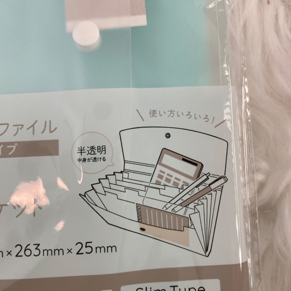 6-Pocket Document File with Index Card. Translucent. Blue-Green. Slim Type - Picture 4 of 8